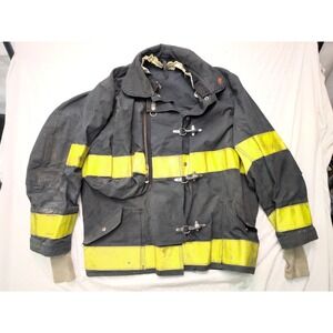 Globe 46x32 Firefighter Jacket Branford CT Coat Turnout Bunker Gear Black Nomex